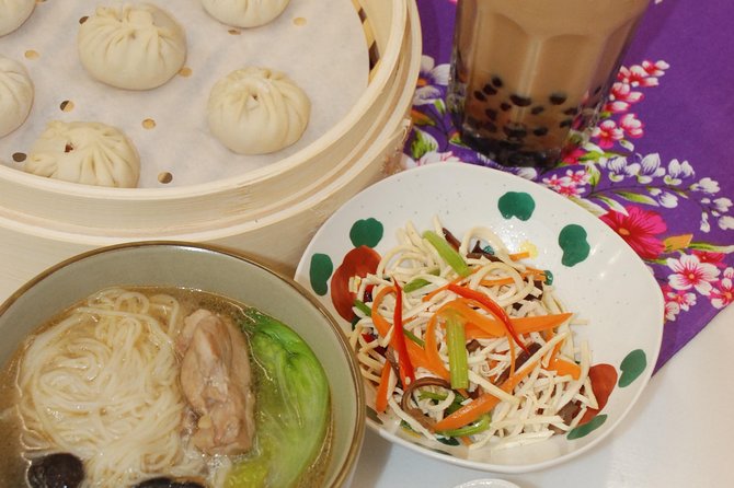 Taiwan Traditional Delicacies Experience, Xiao Long Bao, Chicken vermicelli with mushroom and sesame oil, Tofu strips salad, Bubble milk tea. - Is $77 a Fair Price?